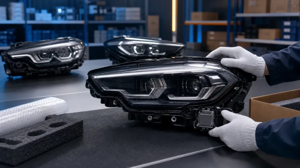 Примеры цен FENGOO на фары BMW, Mercedes-Benz, Audi и Lexus из Китая. Подбор по VIN, проверка состояния и комплектности перед отправкой.